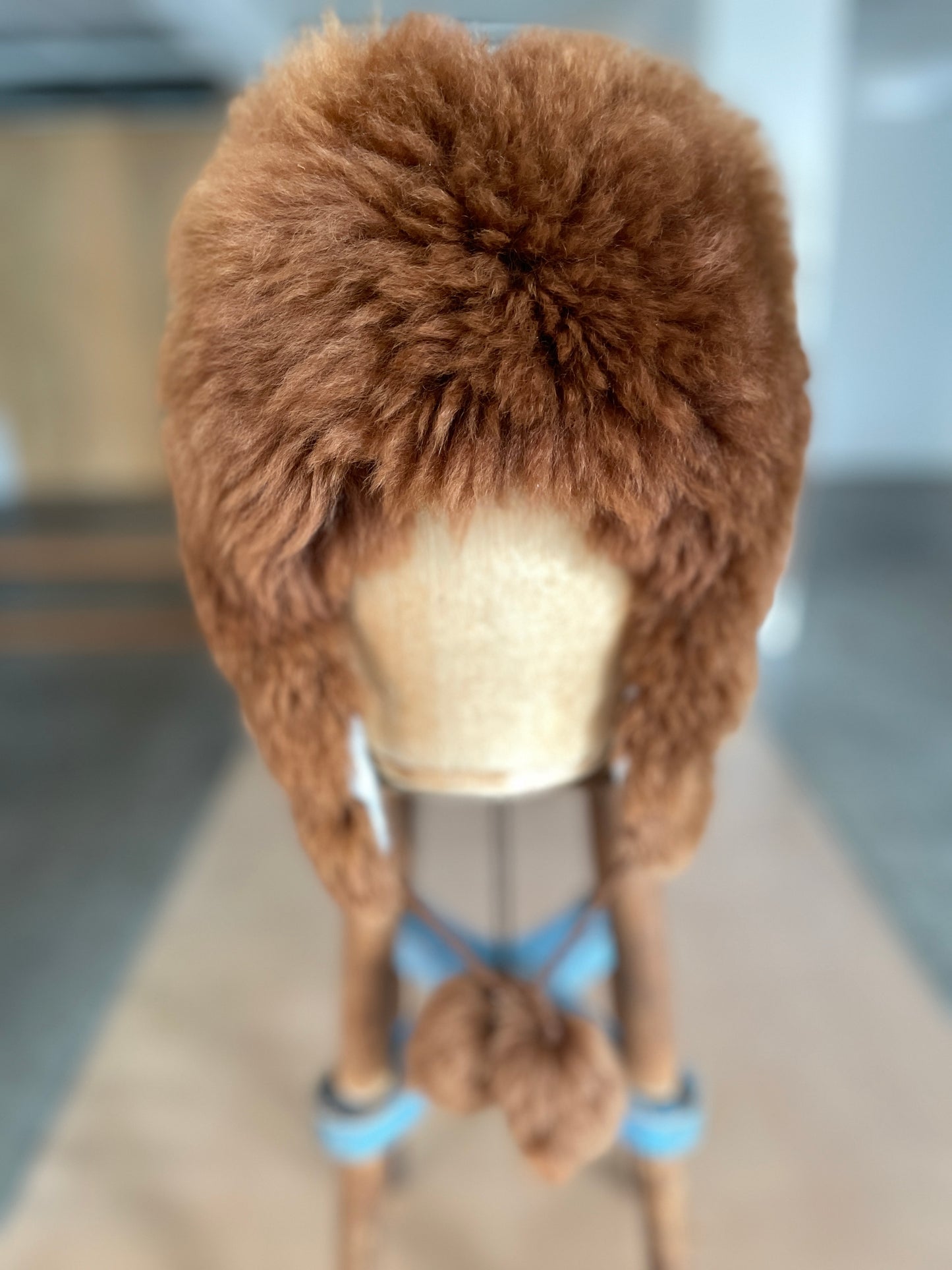 alpaca hat with pom poms