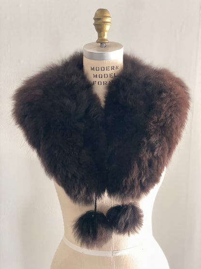 alpaca stole with pom poms