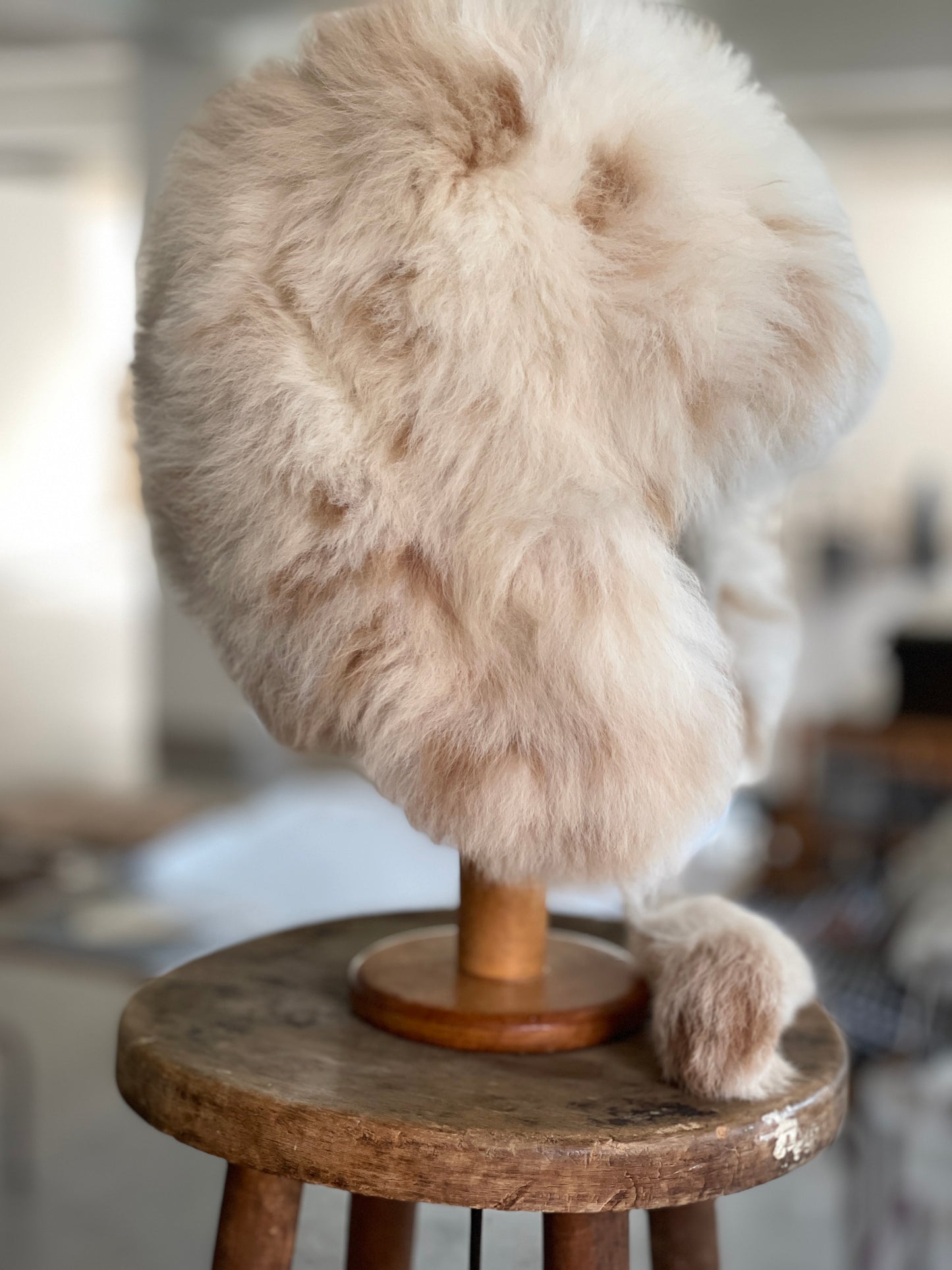 alpaca hat with pom poms