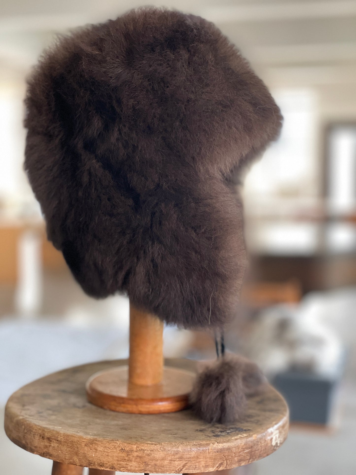 alpaca hat with pom poms