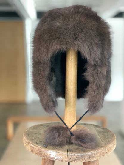 alpaca hat with pom poms